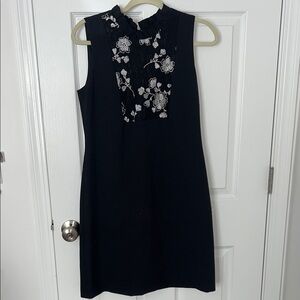 Karl Lagerfeld Black Dress with White Floral Detail